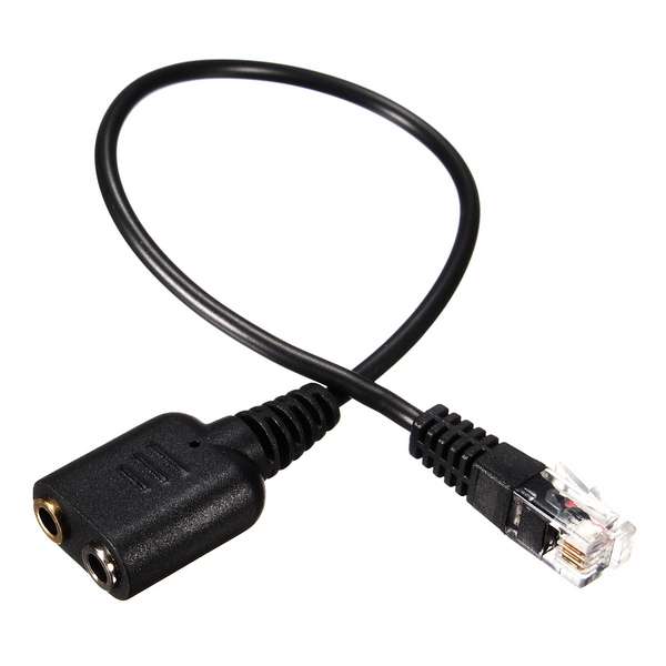 Headset Cable 3.5mm to RJ9 Jack Adapter for PC Headset Telephone