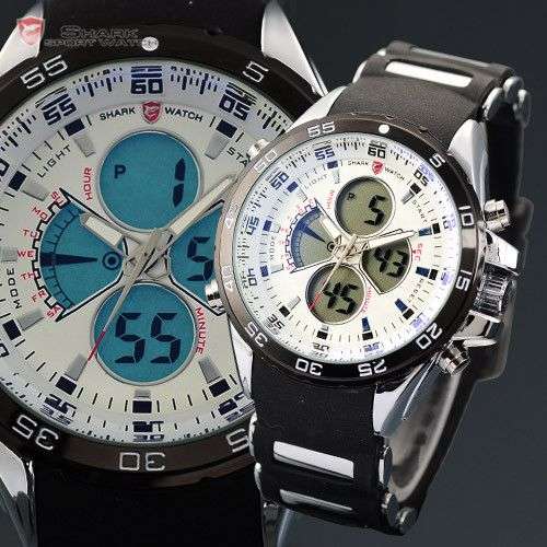 SHARK DUAL LED CHRONOGRAPH LEOPARD WATCH W/ BOX, PAPERS, LOADED!!