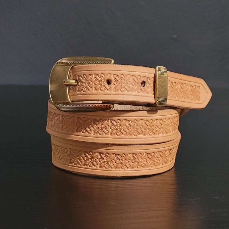 Ladies Belt - Full Grain Leather - Natural