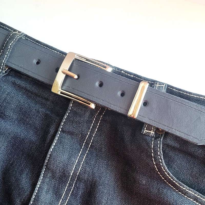 Mens Belt, Full Grain Leather - Navy