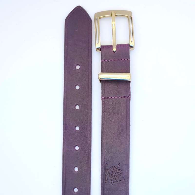 Mens Belt, Full Grain Leather - Purple