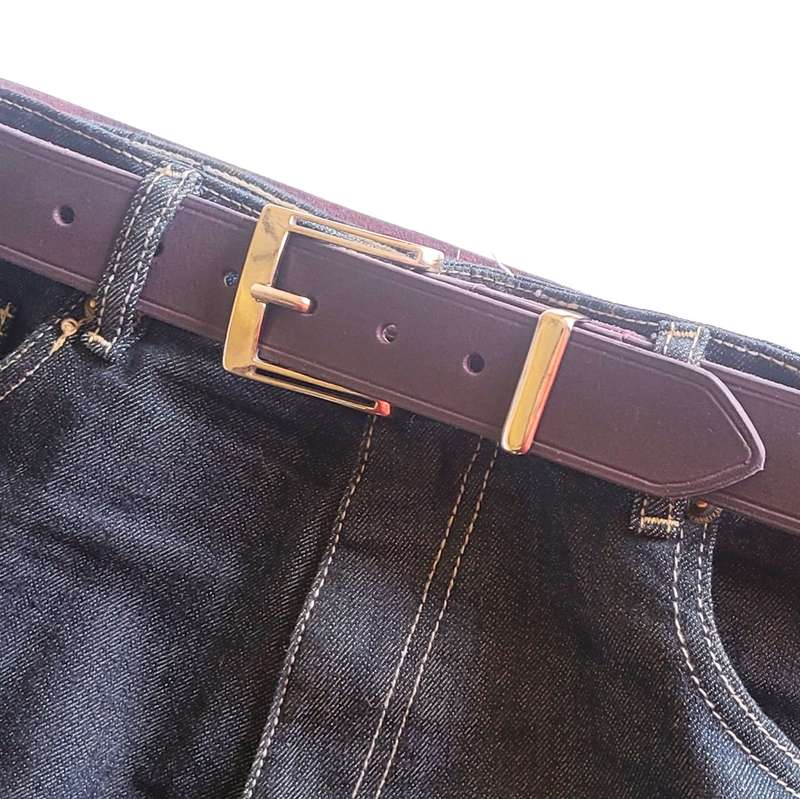 Mens Belt, Full Grain Leather - Purple