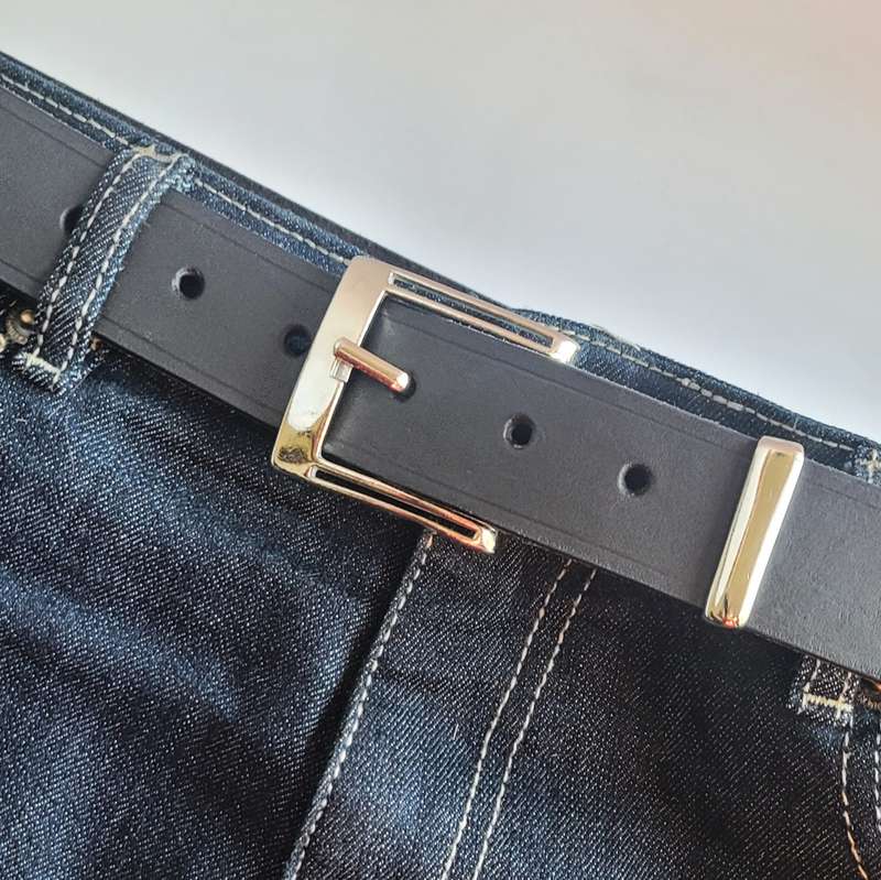 Mens Belt, Full Grain Leather - Black