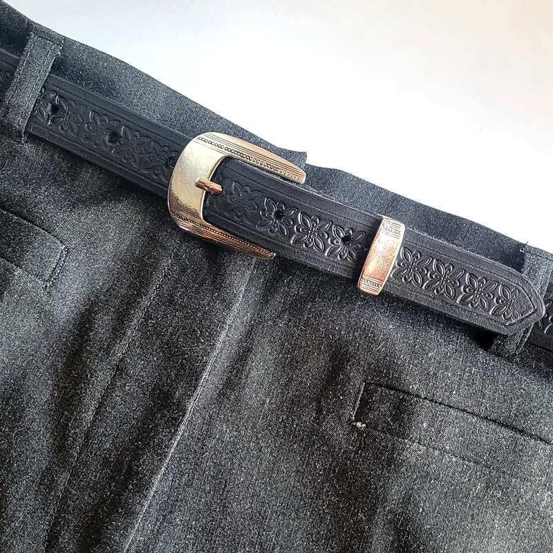 Ladies Belt, Full Grain Leather - Black