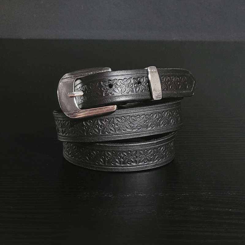 Ladies Belt, Full Grain Leather - Black