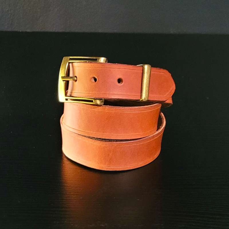Mens Belt, Full Grain Leather - Brown