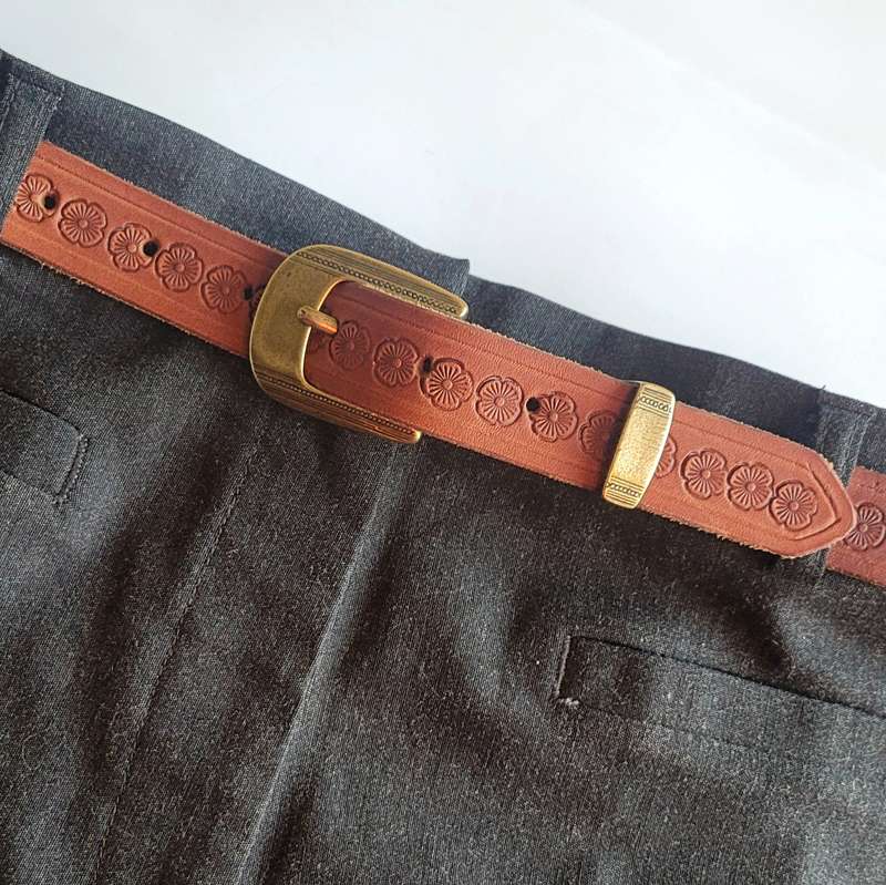 Ladies Belt, Full Grain Leather - Brown