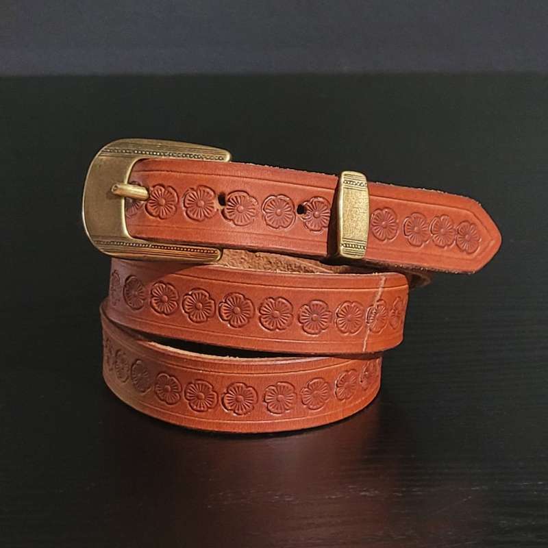 Ladies Belt, Full Grain Leather - Brown