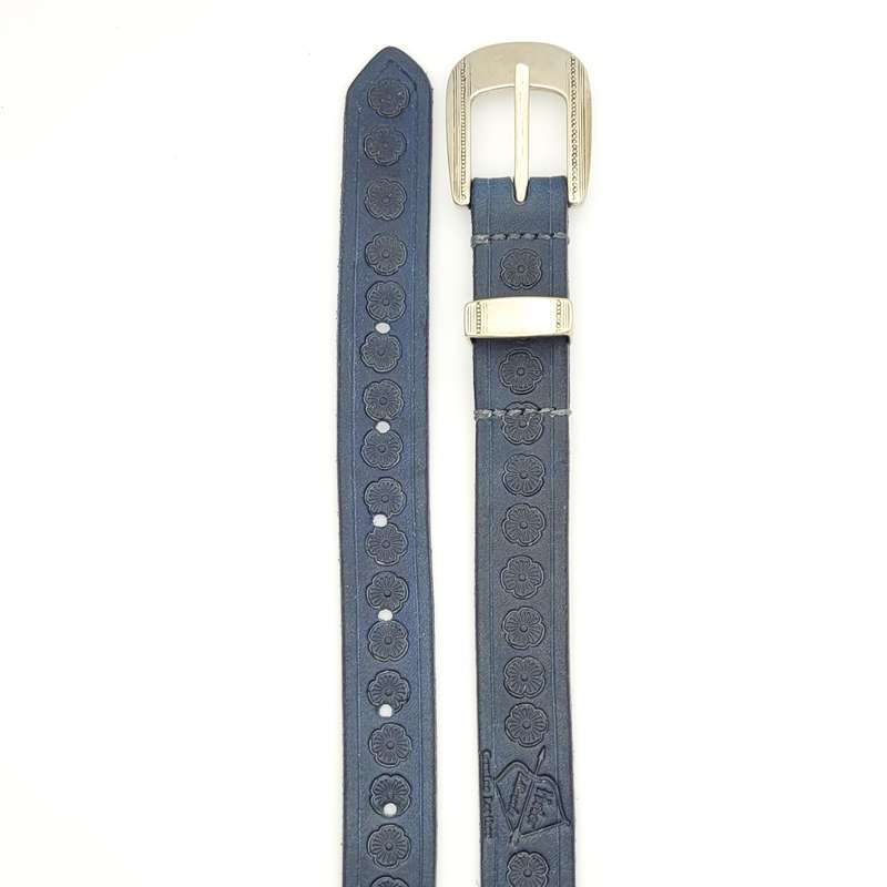 Ladies Belt, Full Grain Leather - Navy