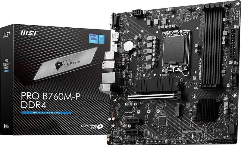 MSI Pro B760-P Socket LGA 1700 DDR4 Support intel 14th/13th/12th gen Processor (new)