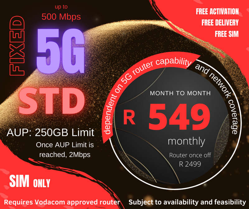 Upgraded office Wi-Fi uncapped 5G Vodacom SIM