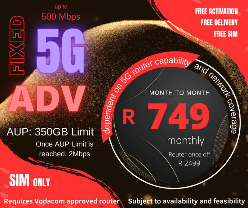 Upgraded office Wi-Fi uncapped 5G Vodacom SIM