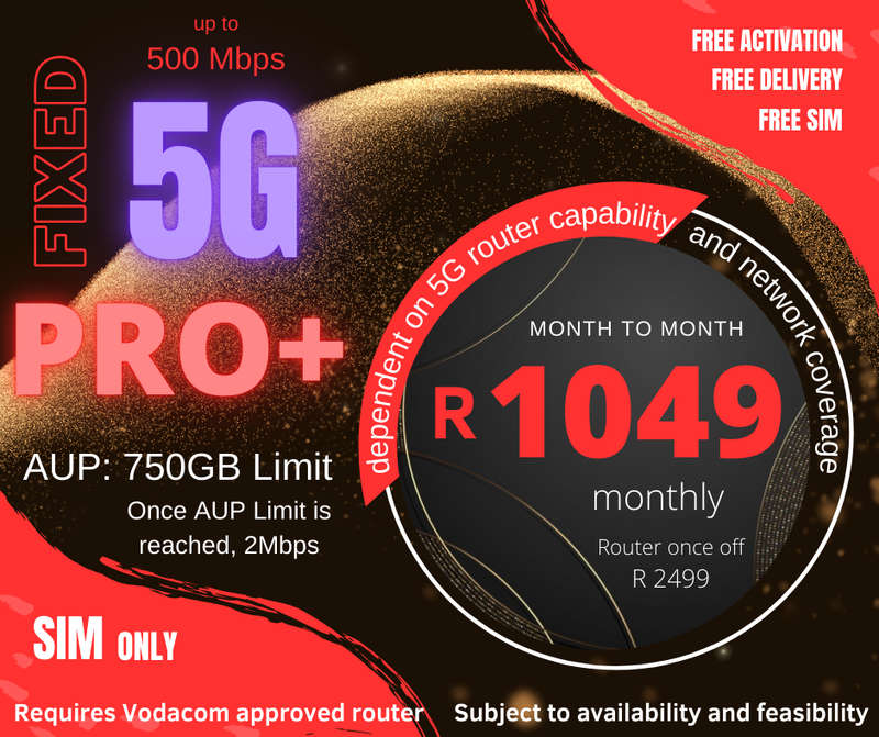 Upgraded office Wi-Fi uncapped 5G Vodacom SIM