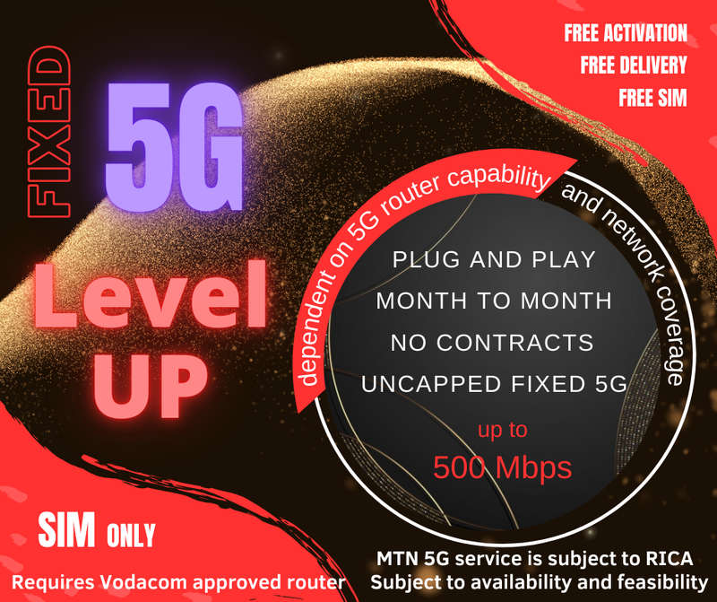 Upgraded office Wi-Fi uncapped 5G Vodacom SIM