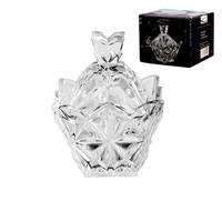 CRYSTAL GLASS - DIAMOND SHAPED SOGA  ICE LOVE CANDY JAR & LID