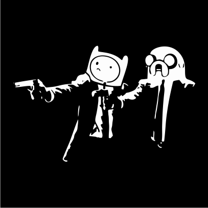 Pulp Fiction Adventure Time L/S Shirt - Black Xxl Female
