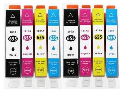 Compatible HP 655 (CZ109AE/CZ110AE/CZ111AE/CZ112AE) Ink Cartridge Multipacks x 2