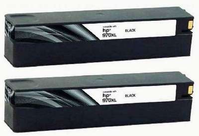 Compatible HP 970XL (CN625AE) Black Ink Cartridge x 2