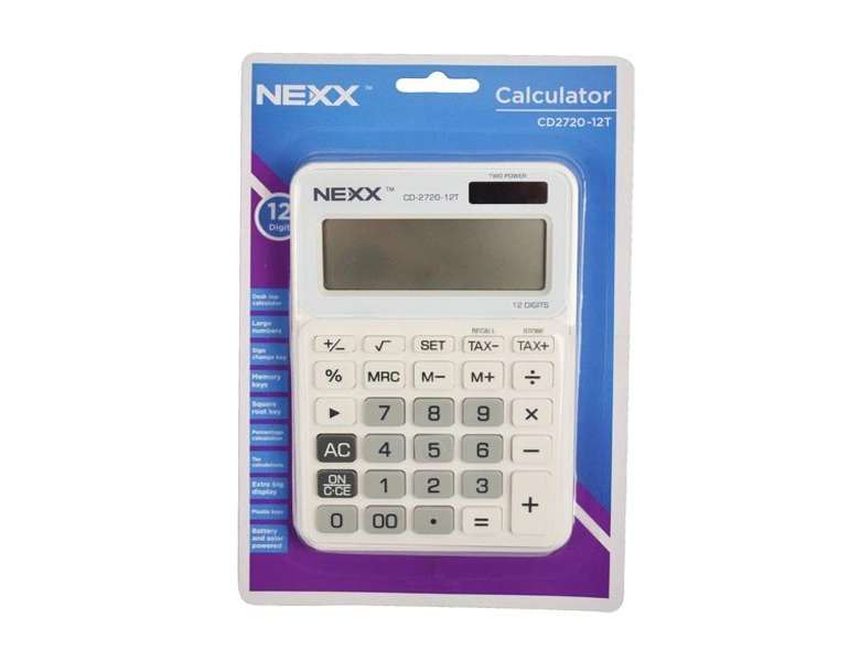 NEXX White 12 Digit Desktop Calculator