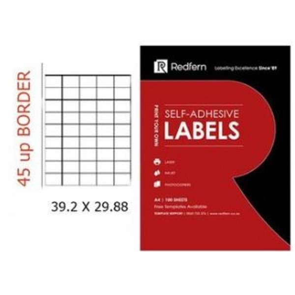 Redfurn - 45 UP Self Adhesive Labels (100 sheets)