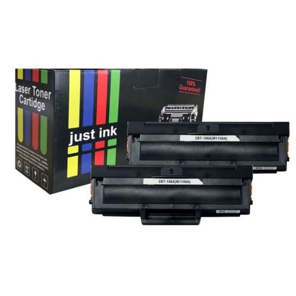 Compatible HP 106A / W1106A Black Toner Cartridges x 2