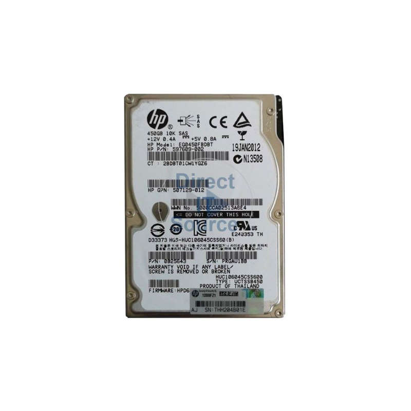 HP 450GB 2.5 SAS HDD 0B25643  - FOR SERVERS ONLY
