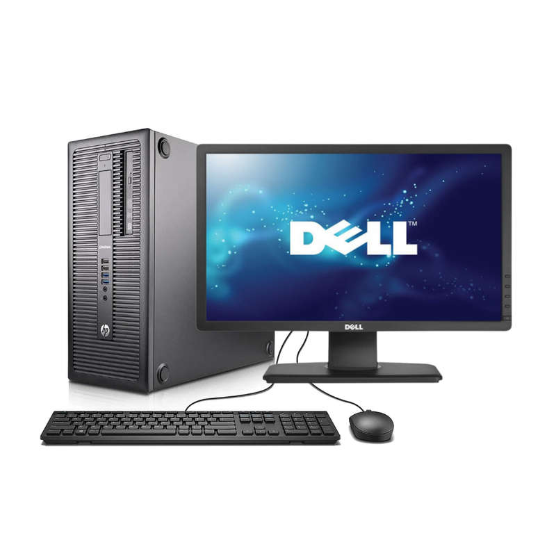 HP EliteDesk 800 G1 i5 Tower | Dell 23" LCD Monitor | USB Wired K&M