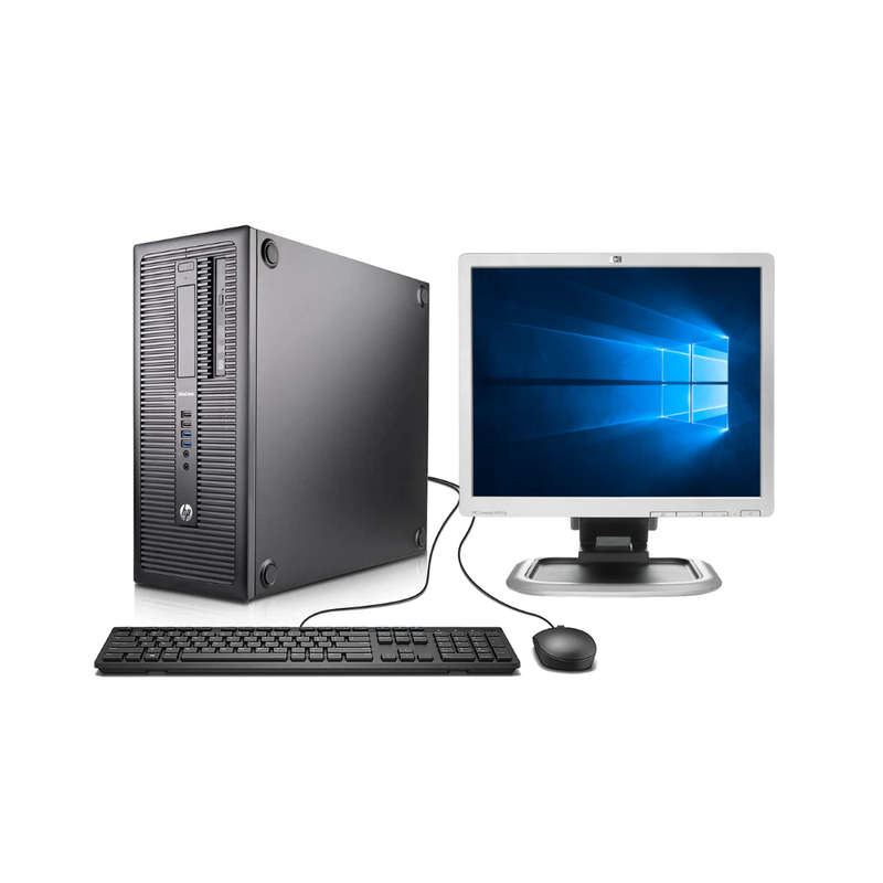 HP EliteDesk 800 G1 i5 Tower | HP 19" Square LCD Monitor | USB Wired K&M