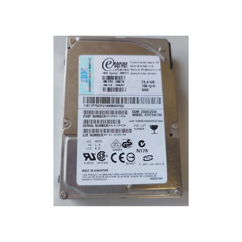 IBM 73.4GB 2.5 SAS HDD 9Y4066-149  - FOR SERVERS ONLY