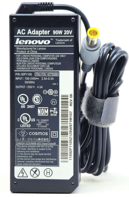 Lenovo 42T4424 - 90W 20V 4.5A 5.5mm Tip AC Adapter for Lenovo Thinkpad