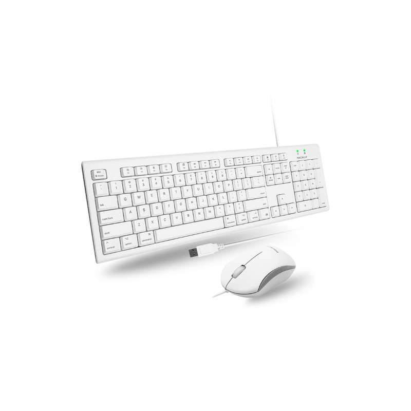 Macally Full Size USB Wired Keyboard and Mouse Combo for Mac