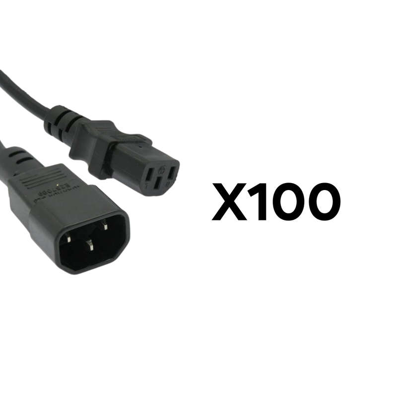 Batch of 100x Male to Female Extension Power Cables