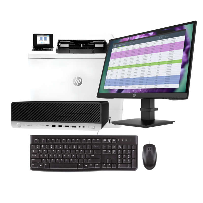 HP Prodesk 800 G3 i7 SFF l HP 21.5" Monitor l USB Wired K&M l HP LaserJet Printer