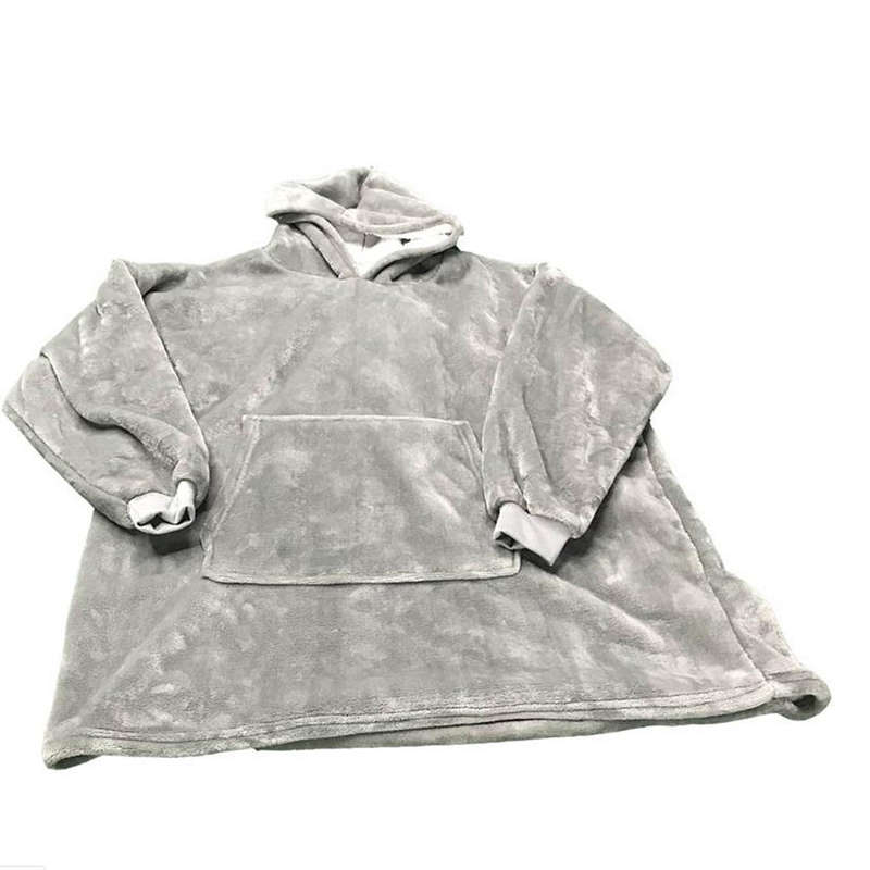 Huggle Hoodie, Ultra Plush Blanket, One Size fit all - Gray