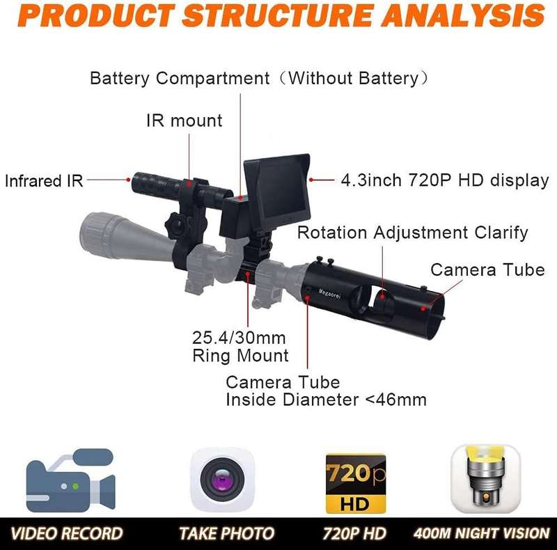 Megaorei 2, 300m Night Vision Scope With Photo And Video Record HD 720P