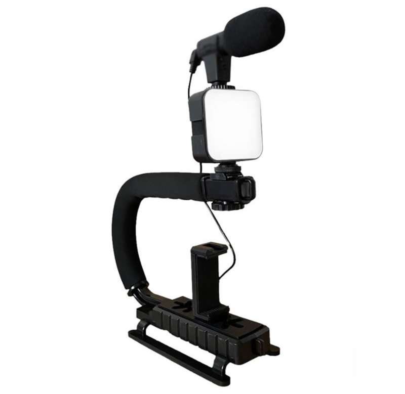 Vloggers Smart LED Light Live Video Stand with Microphone-Q-ZJ010