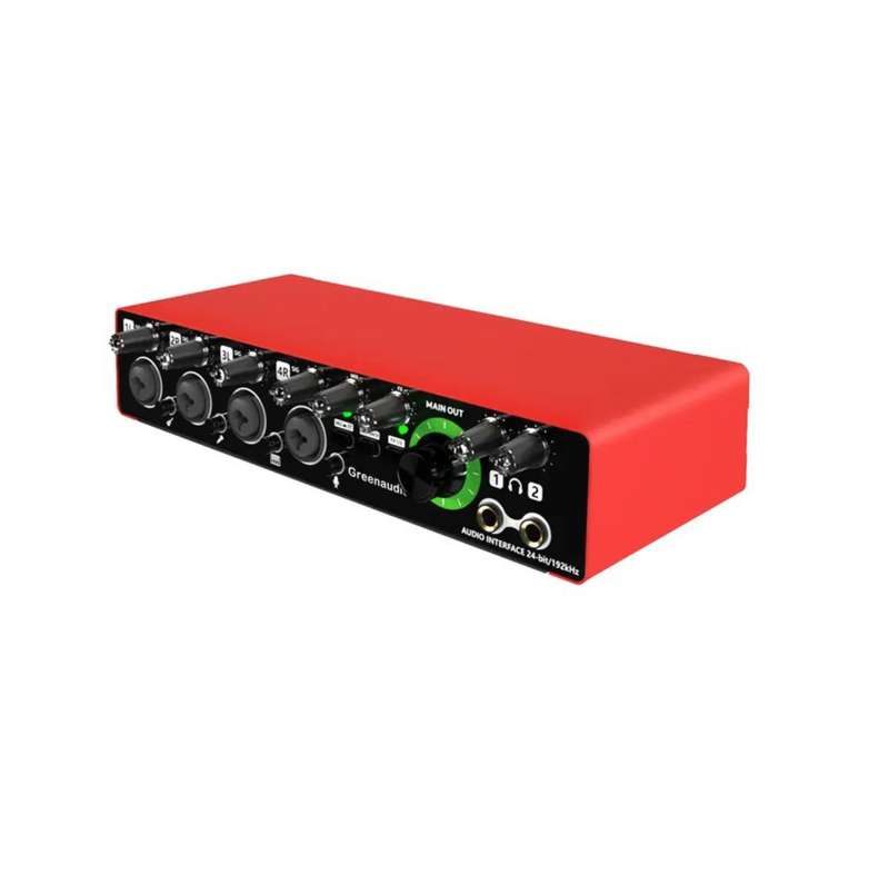 Greenaudio 24bit 192kHz Recording Audio Interface 4 in 4 (Red)