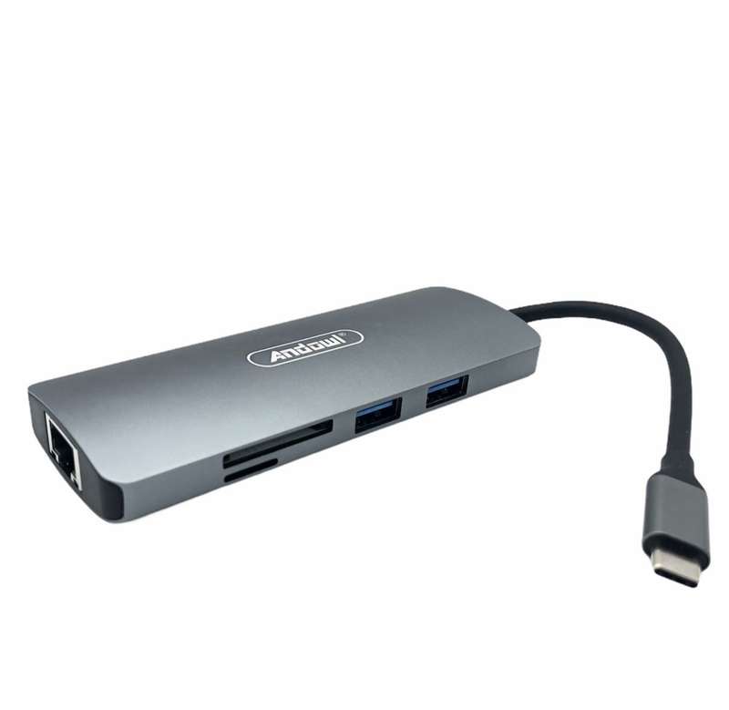 Andowl Professional 7-in-1 Type-C Hub Multi-Function Adapter