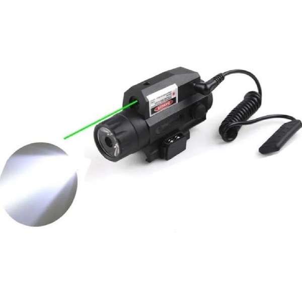 22mm Hunting Airsoft Tactical Gun LED Flashlight With A Green Laser