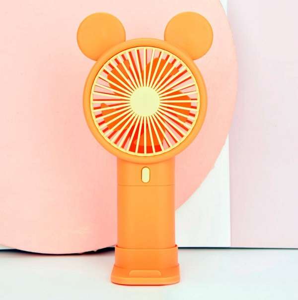 Mini Rechargeable Cartoon Fan With Phone Holder Base