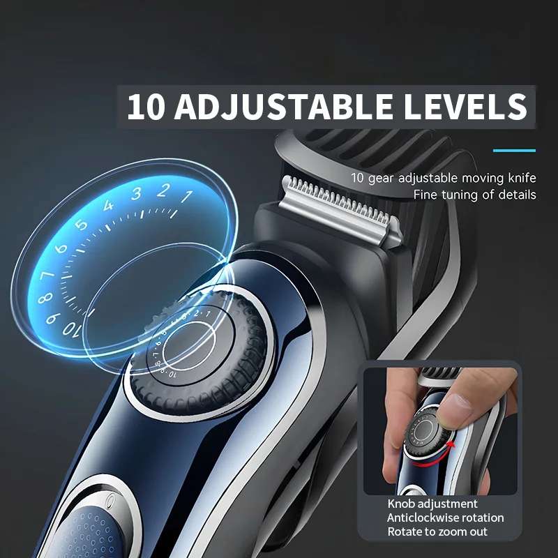 Smart Rechargeable Hair Trimmer With 10 Level Adjustment