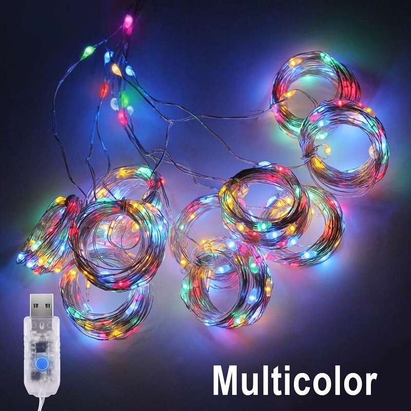 3x2M Remote Control Copper Wire Fairy Curtain Light With