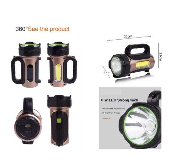 Solar Powered Searchlight With 20000Mah Battery Doubles As A Power Bank