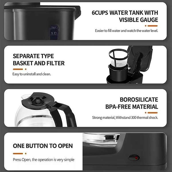 650W Automatic Hot Coffee Maker