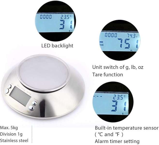 5kg\1g Digital Kitchen Scale With A Bowl
