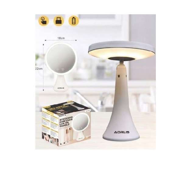 2-In-1 LED Table Lamp Mirror