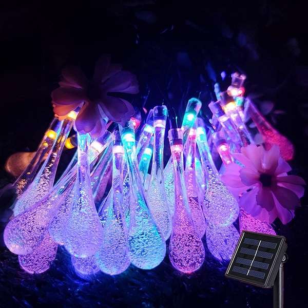 50 Bulbs Solar Powered Water Drop Hanging Light