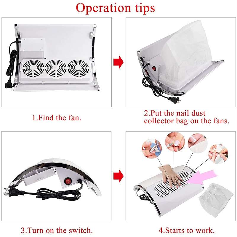 40W Expert Nail Dust Collector With Triple Fans