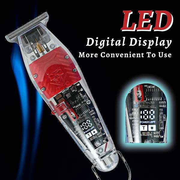 Transparent LCD Display USB Charging Hair Trimmer