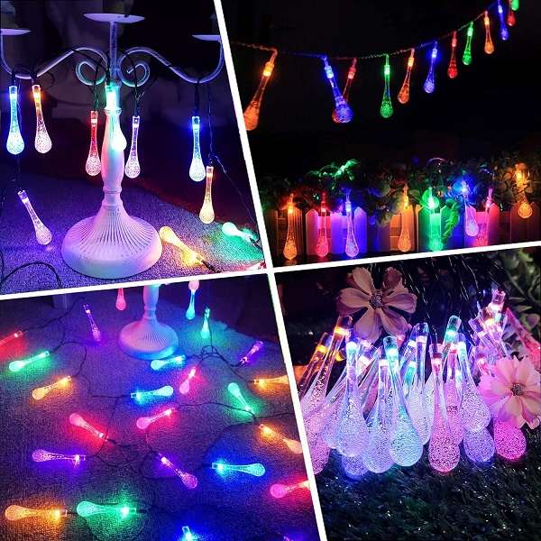 50 Bulbs Solar Powered Water Drop Hanging Light